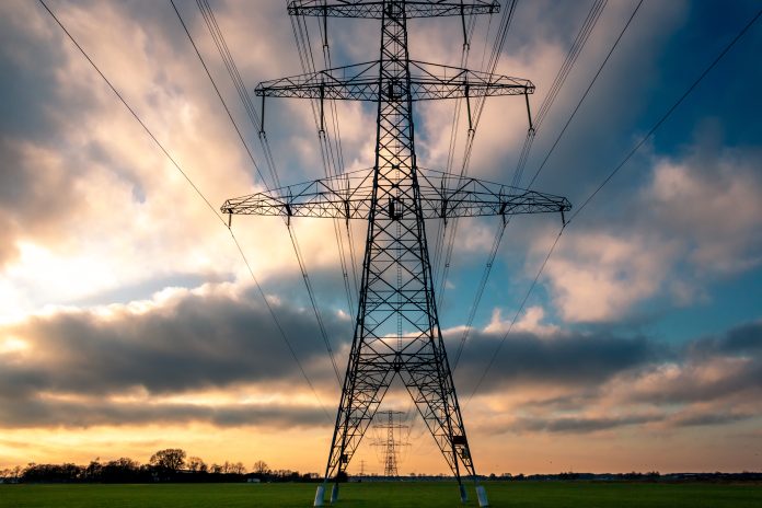 High voltage pylons in a beautiful landscape