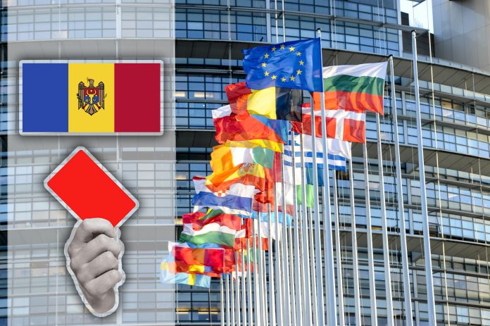 European flags in front of EP Building in Strasbourg