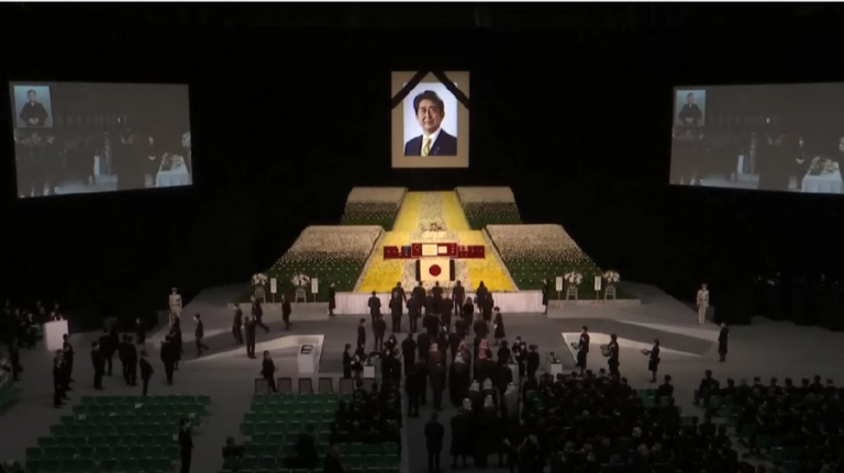 The delegation of Moldova at the funeral of the former prime minister of Japan