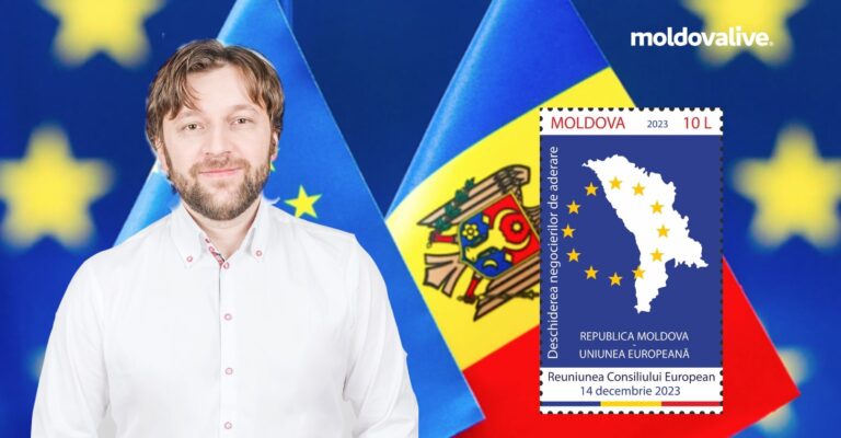 In honor of the start of EU accession negotiations. A “special stamp issue” will appear in post offices in Moldova