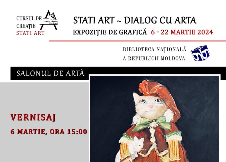 The graphic art exhibition “Stati Art ~ Dialogue with Art” is hosted by the National Library of the Republic of Moldova
