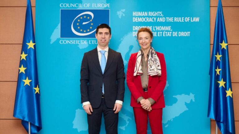 Photo During their meeting in Strasbourg, Mihai Popsoi and Marija Pejčinović Burić discussed…
