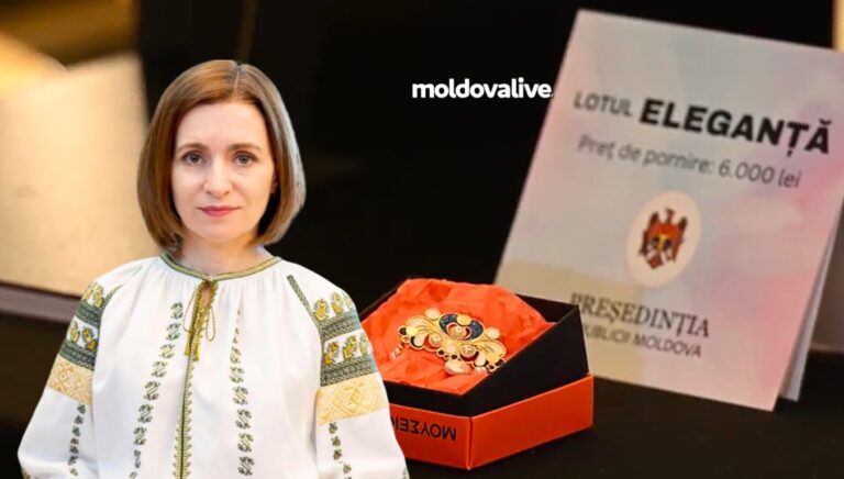 A charity auction raised over 20 thousand lei from the sale of a brooch belonging to Maia Sandu