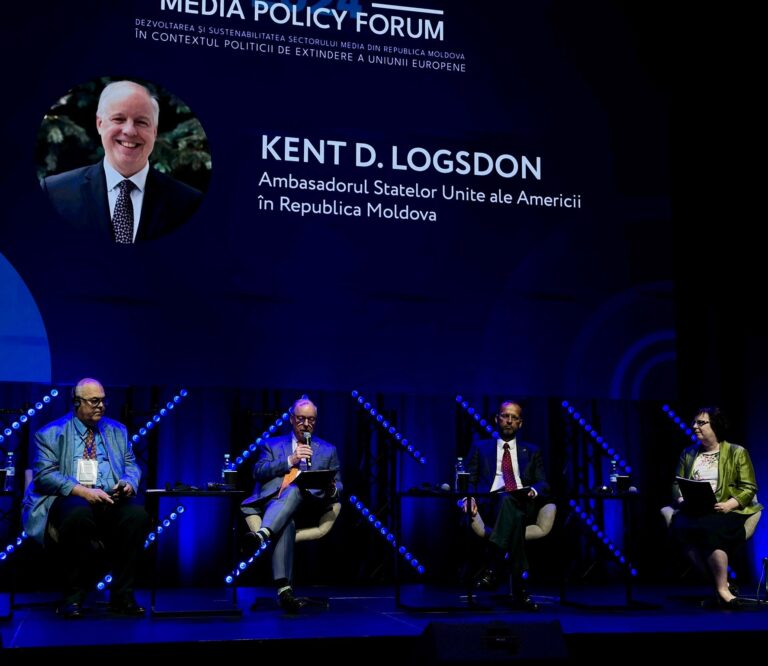 (VIDEO) Ambassador Logsdon spoke to media representatives at the 2024 Media Policy Forum alongside Ambassadors Mazeiks and Horine