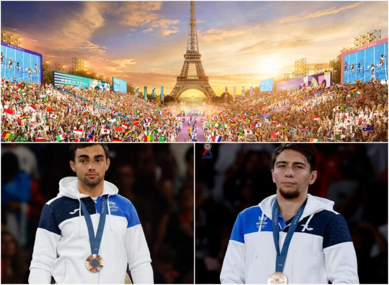 Fanfare at Chisinau airport. Olympic medalists Denis and Adil return home