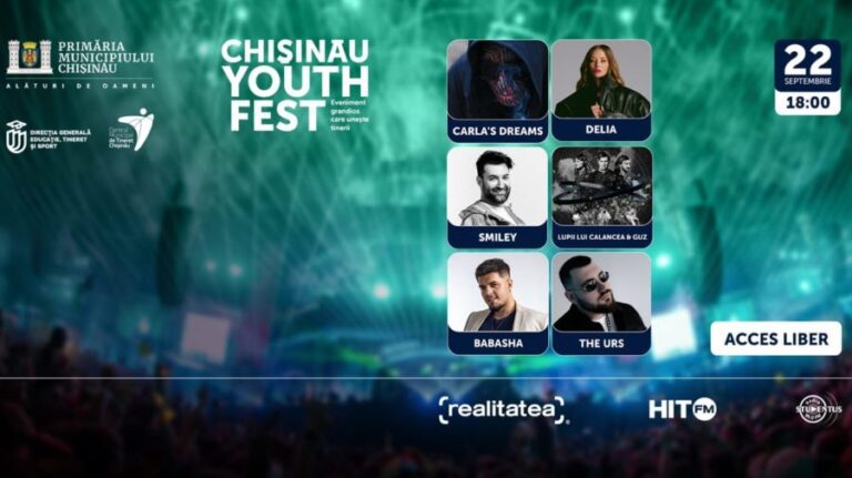 Carla’s Dreams, Delia and Lupii lui Calancea will perform at Chisinau Youth Fest, the most important event for young people