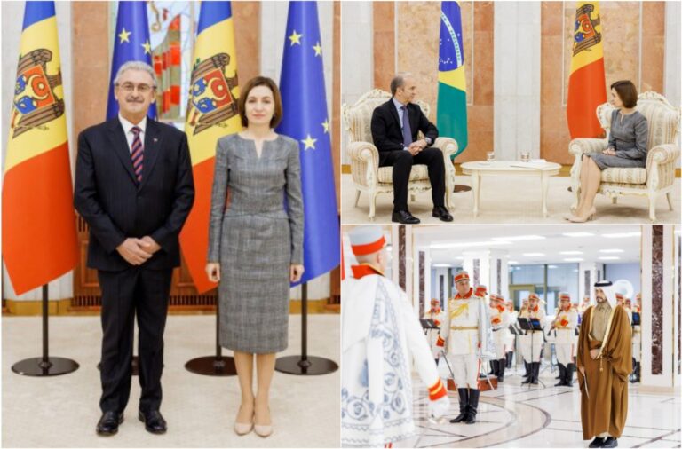Maia Sandu receives letters of accreditation on behalf of ambassadors of Brazil, Chile, Hashemite Kingdom of Jordan, State of Qatar