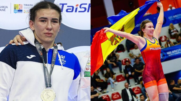 Tears of happiness for Irina Ringaci. She won silver at the women’s freestyle wrestling tournament in Albania
