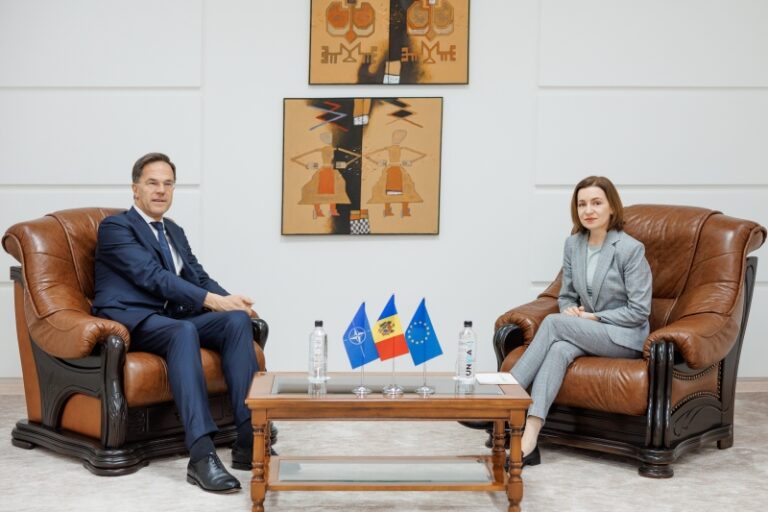 President Maia Sandu Meets NATO Secretary General Mark Rutte During His Visit to Moldova