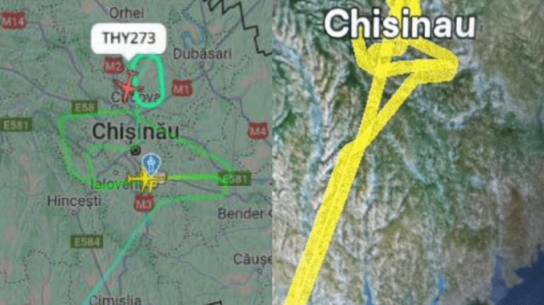 A plane with 160 passengers turned back mid-flight after two failed landing attempts in Chisinau