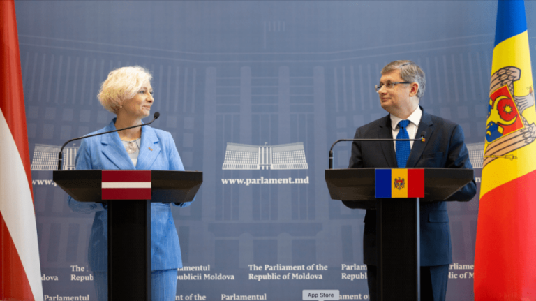 (VIDEO) The President of the Latvian Parliament reiterates support for Moldova’s EU accession. Grosu: A partner and an example