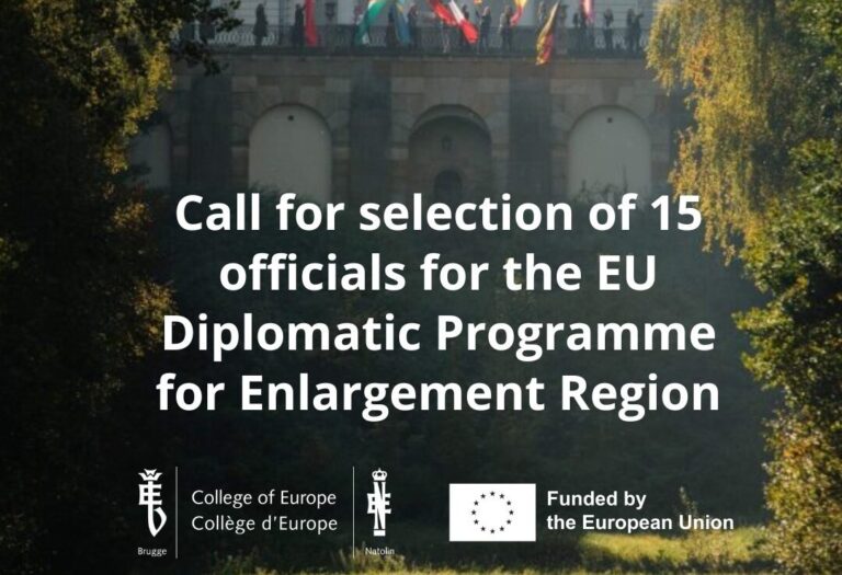 The European Union has opened registration for 15 diplomats from the Ministry of Foreign Affairs or other relevant state institutions to participate in the EU Diplomatic Program for countries in the enlargement region