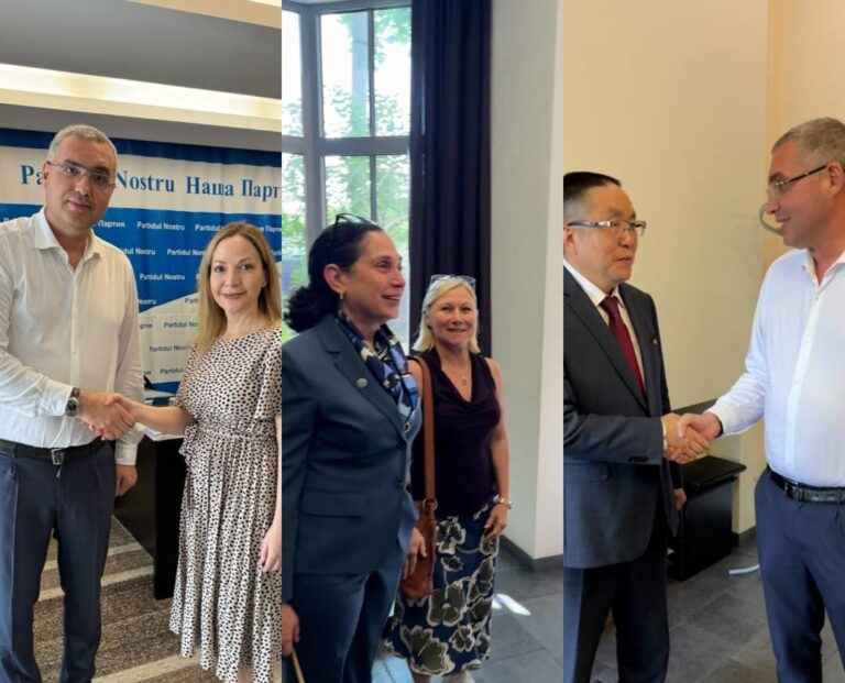 “International Day” at the headquarters of Our Party: Renato Usatîi met with officials from the U.S. Embassy, the UN, and the Chinese Embassy