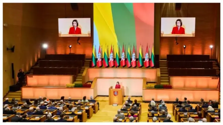 Maia Sandu, in the plenary session of the Lithuanian Parliament: “The survival of Ukraine goes hand in hand with ours”