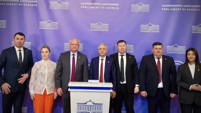 A group of Moldovan lawmakers in Tbilisi. Grosu: The initiative came from the PSRM leader