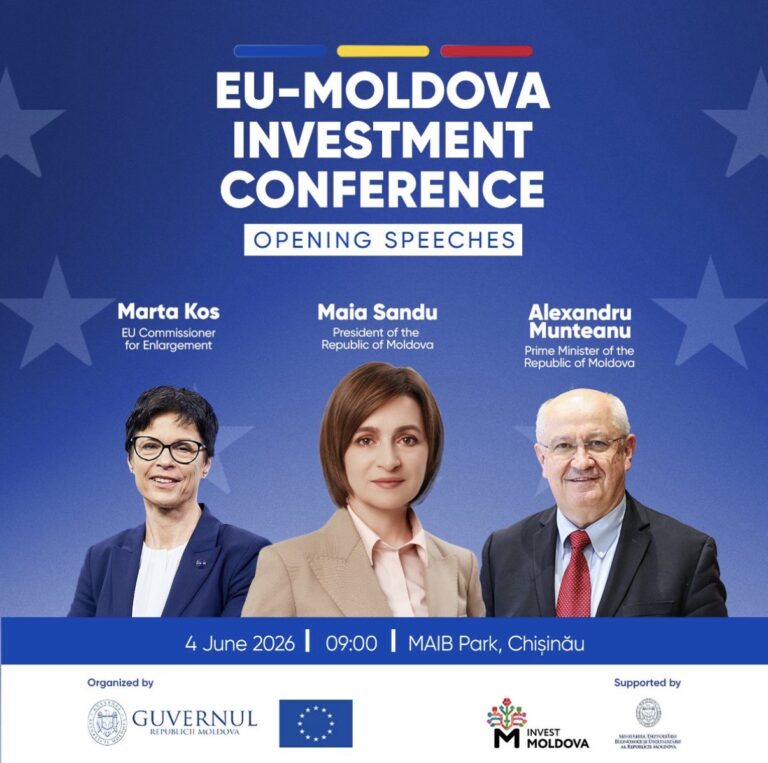 EU–Moldova Investment Conference to Be Opened by Top EU and Moldovan Leaders, Showcasing Country’s Growing Investment Potential