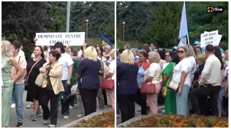 Hundreds of Teachers Protest in Chisinau, Demand Higher Salaries
